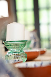 Recycled Glass Pillar Candle Holder