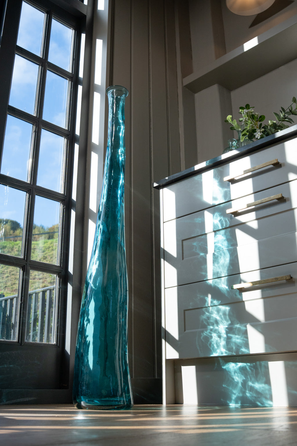 Recycled Glass Blown Glass 80cm Everest Vase