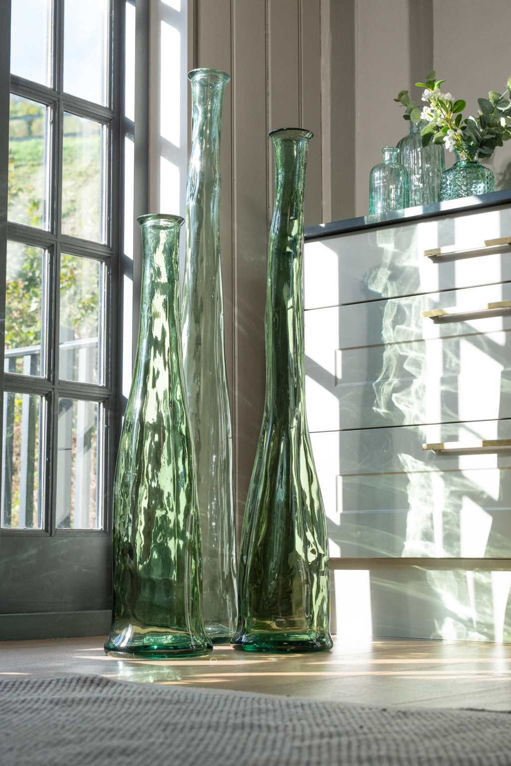 Recycled Glass Blown Glass 80cm Everest Vase