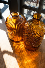 Recycled Glass Diamond Bottle Vase 28cm