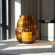 Recycled Glass 23cm Ribbed Hurricane