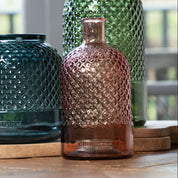 Recycled Glass Diamond Bottle Vase 28cm