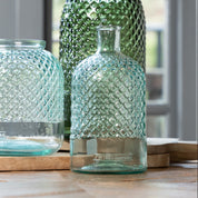 Recycled Glass Diamond Bottle Vase 28cm