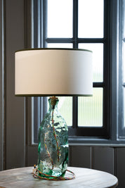 Handmade Contrast Trim"Calico" Fabric Drum Shade