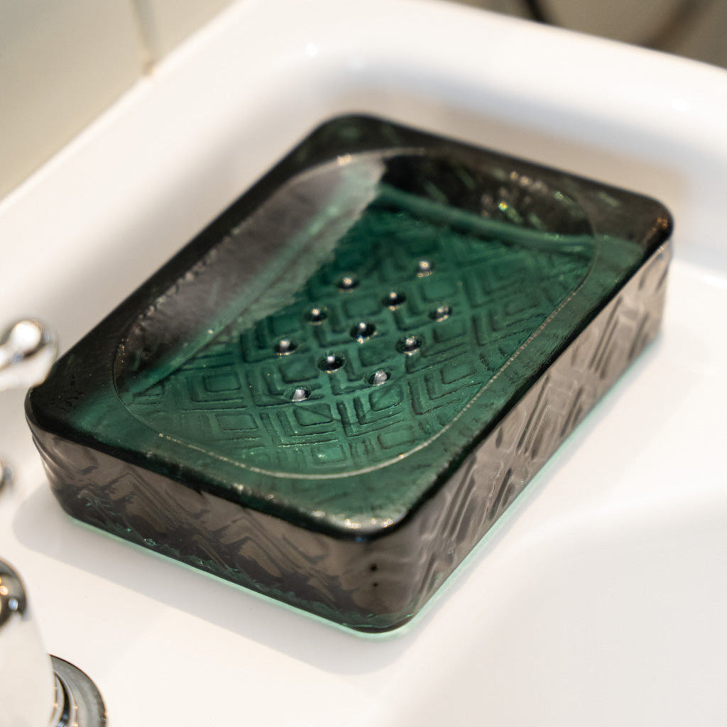 Rectangular Recycled Glass Soap Dish