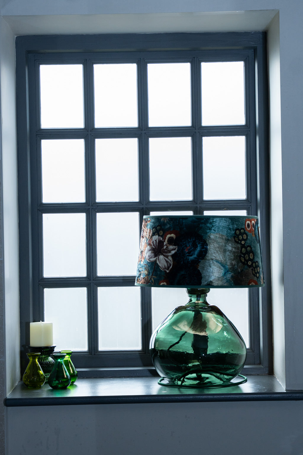 Simplicity Recycled Glass Lamp (Cool Colours) 24cm