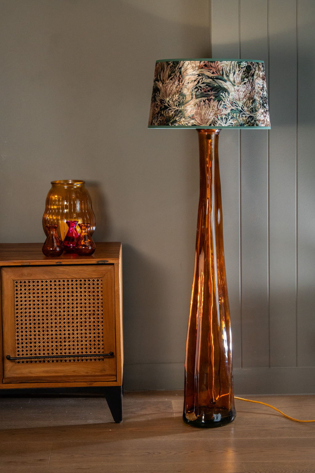 Recycled Glass Jarron Floor Lamp 126cm