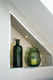 Recycled Glass Rustic Ripple Bottle Vase 35cm
