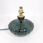 Recycled Glass Fluted Ellipse Lamp 20cm