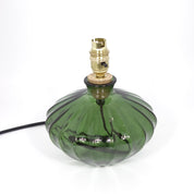 Recycled Glass Fluted Ellipse Lamp 20cm