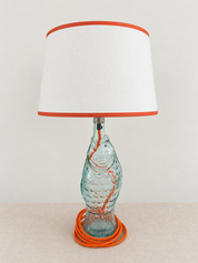 Recycled Glass Fish Table Lamp 39cm