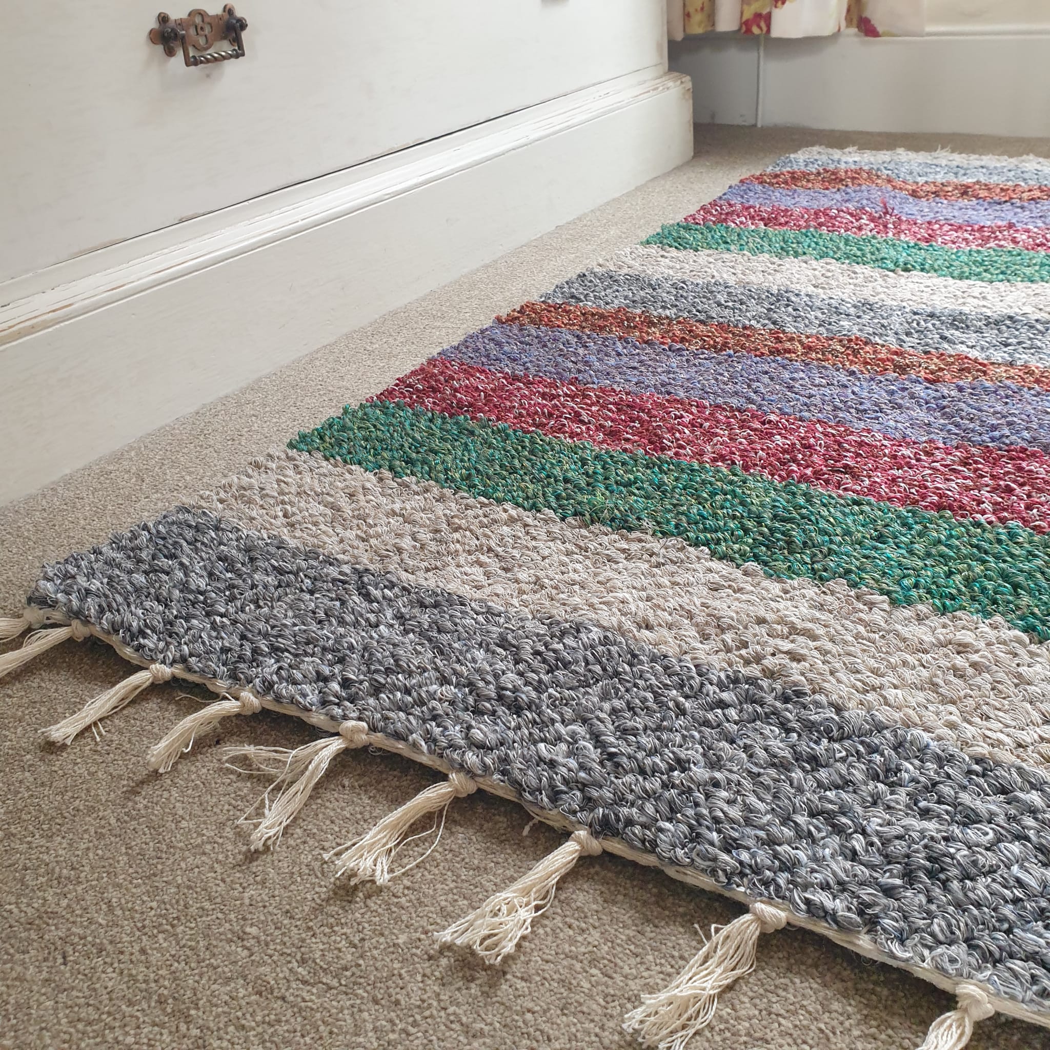 Machine Washable Recycled Cotton Jarapa Rugs Extra Small & Small