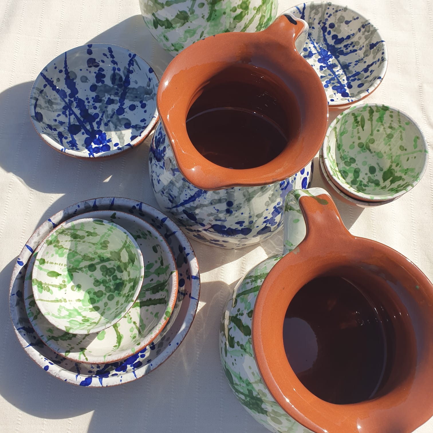 Hand Painted Spanish Ceramic Pitcher Jug