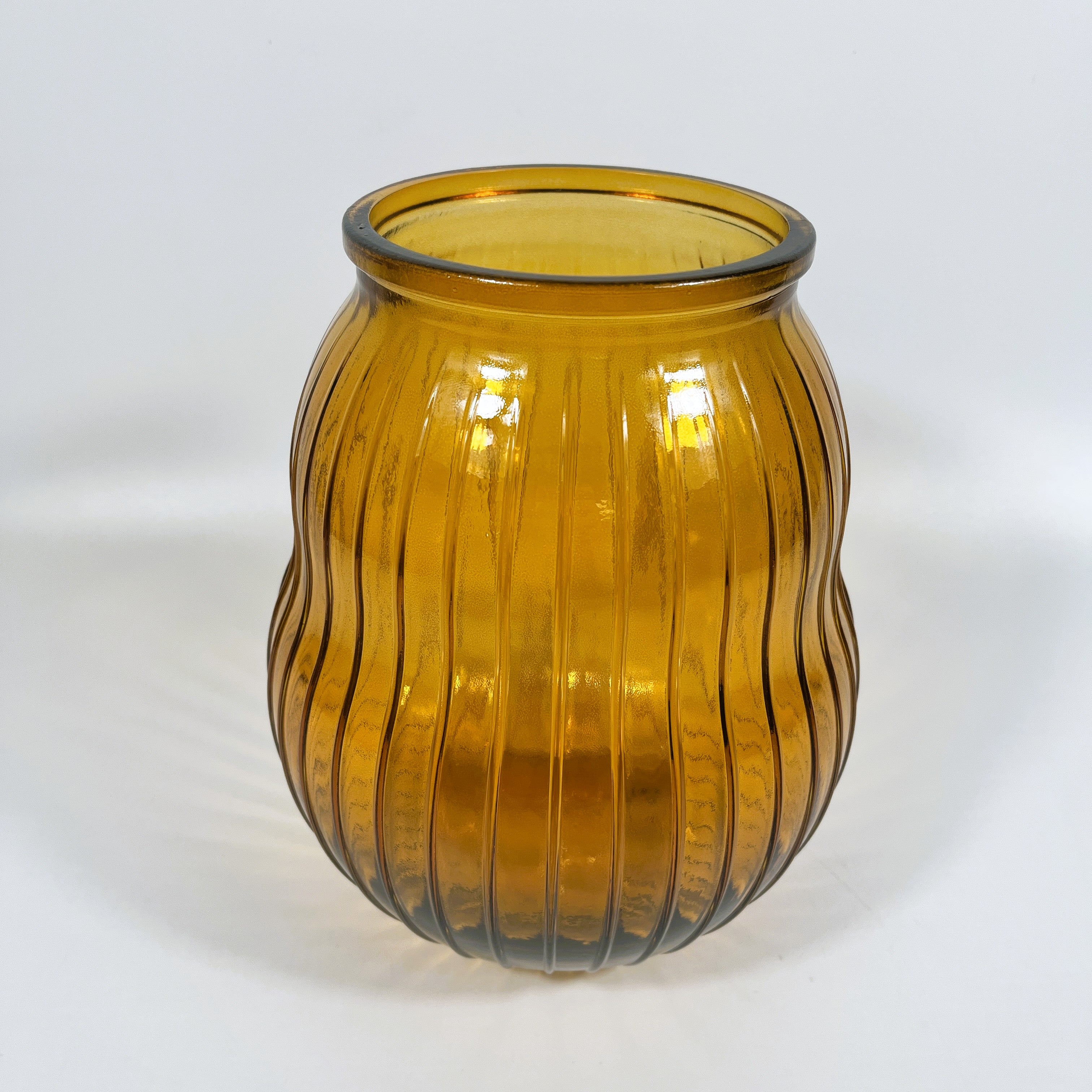 Recycled Glass 23cm Ribbed Hurricane
