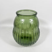 Recycled Glass 23cm Ribbed Hurricane