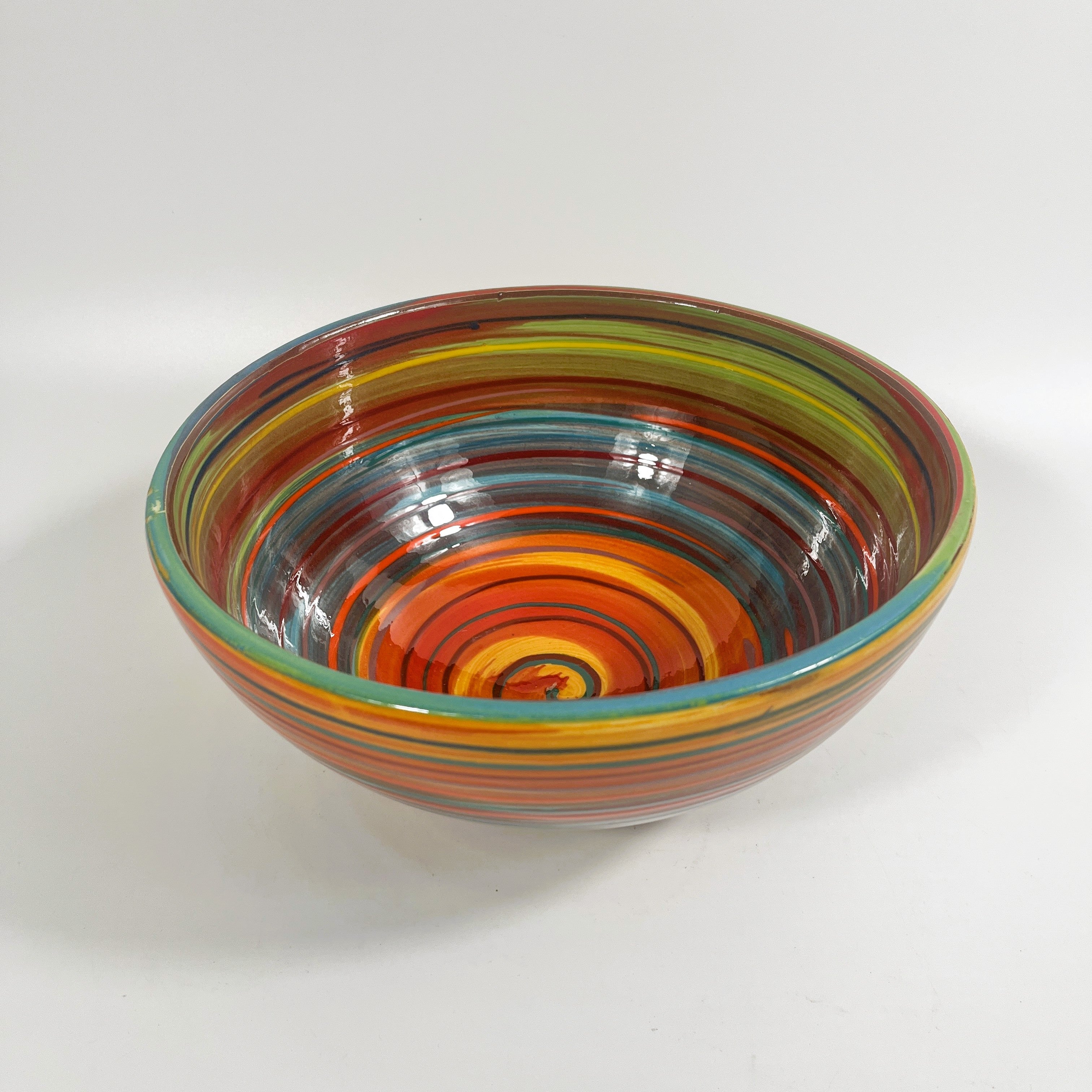 Spanish Hand Painted Spiral 25cm Bowl