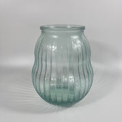 Recycled Glass 23cm Ribbed Hurricane