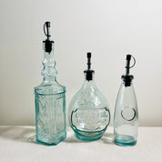 Recycled Glass Oil Bottle with Metal Pourer 700ml