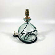 Simplicity Recycled Glass 24 cm Lamp and Shade Set