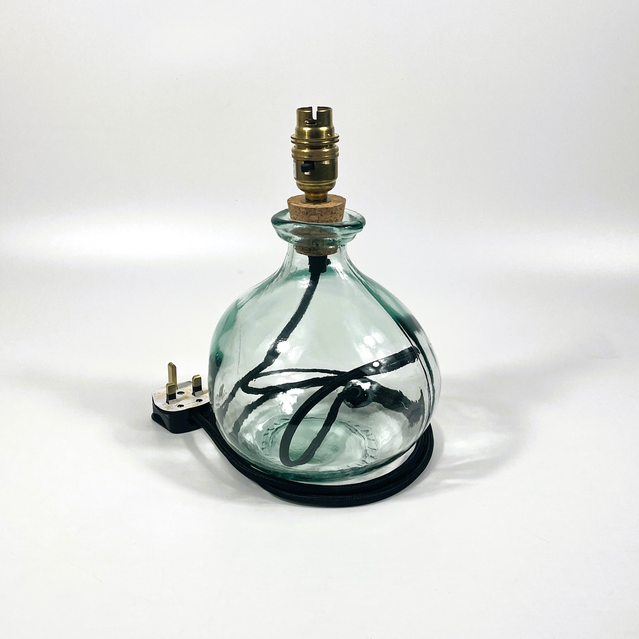 Simplicity Recycled Glass 24 cm Lamp and Shade Set