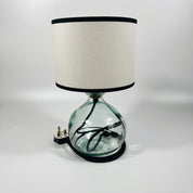 Simplicity Recycled Glass 24 cm Lamp and Shade Set