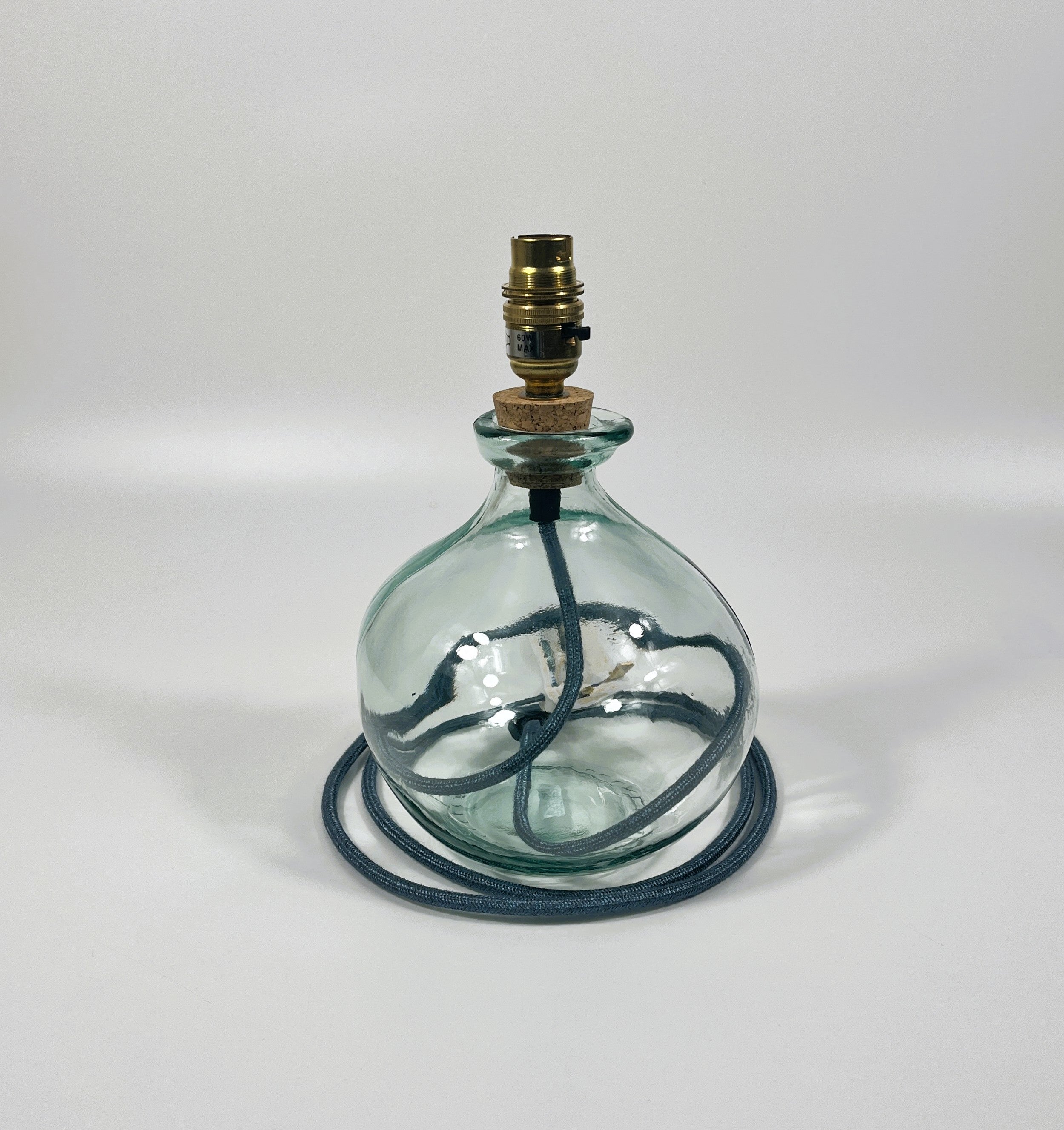 Simplicity Recycled Glass 24 cm Lamp and Shade Set