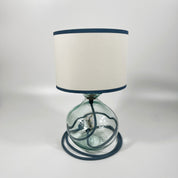 Simplicity Recycled Glass 24 cm Lamp and Shade Set