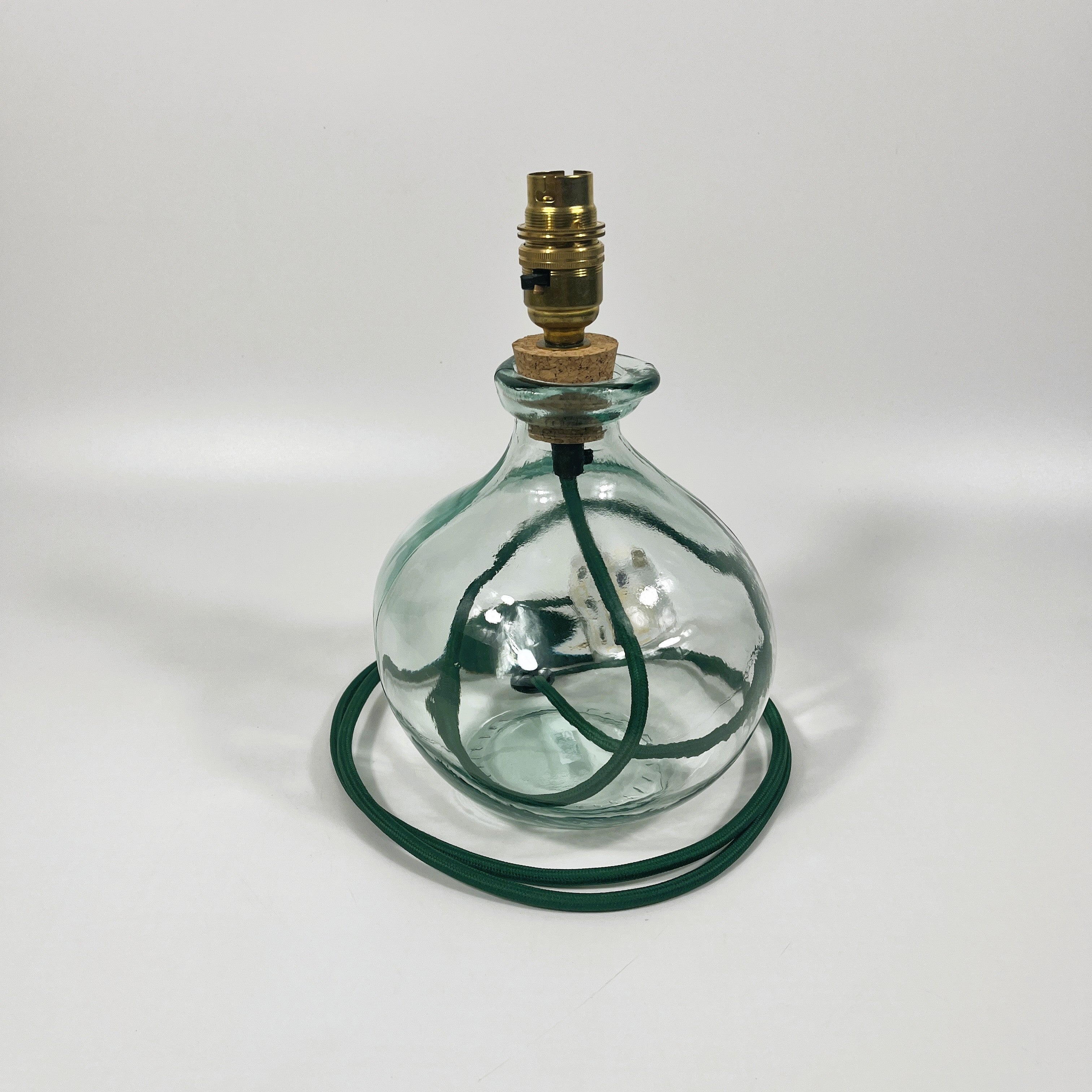 Simplicity Recycled Glass 24 cm Lamp and Shade Set