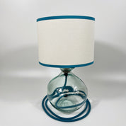 Simplicity Recycled Glass 24 cm Lamp and Shade Set