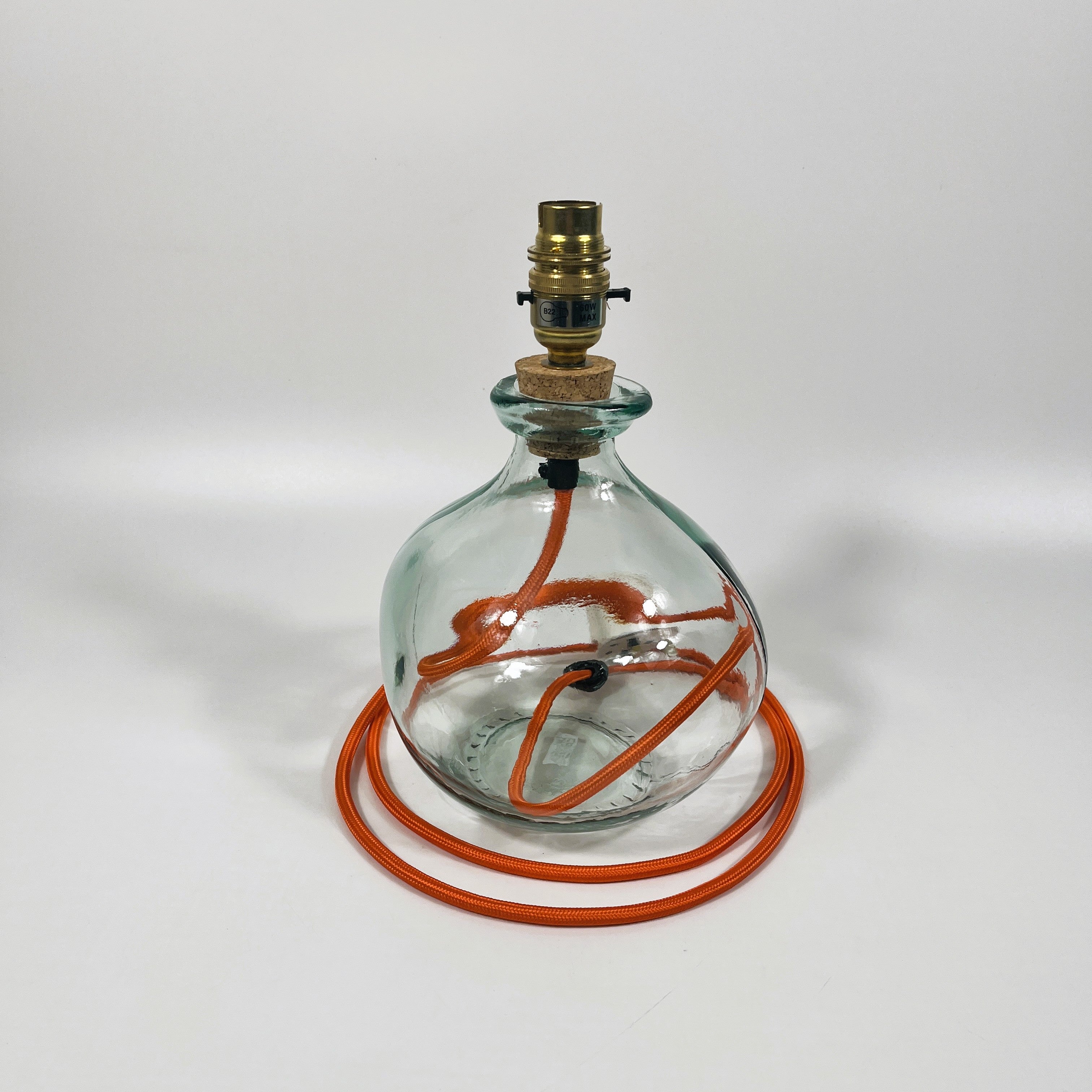 Simplicity Recycled Glass 24 cm Lamp and Shade Set