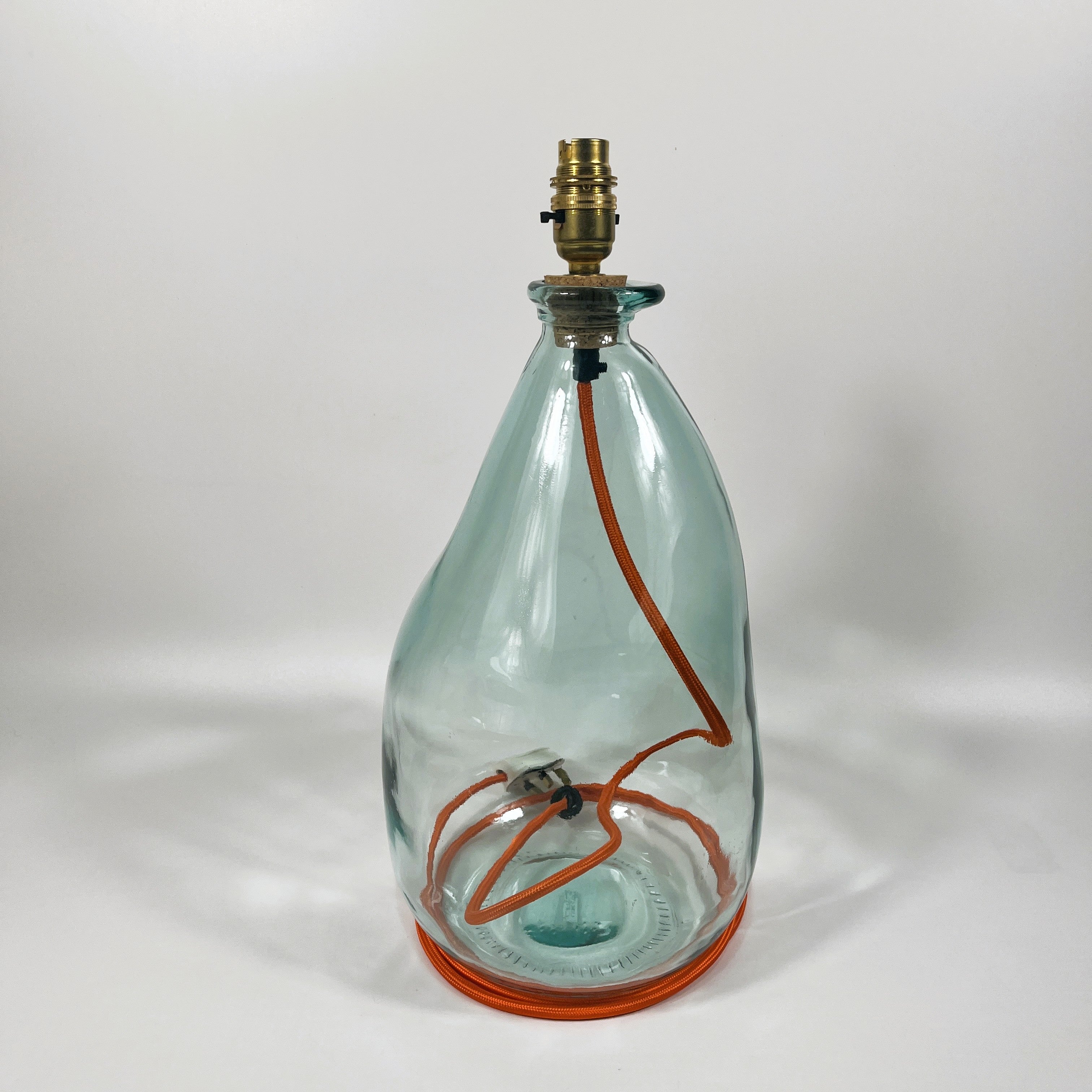 Simplicity Recycled Glass 42cm Lamp and Shade Set
