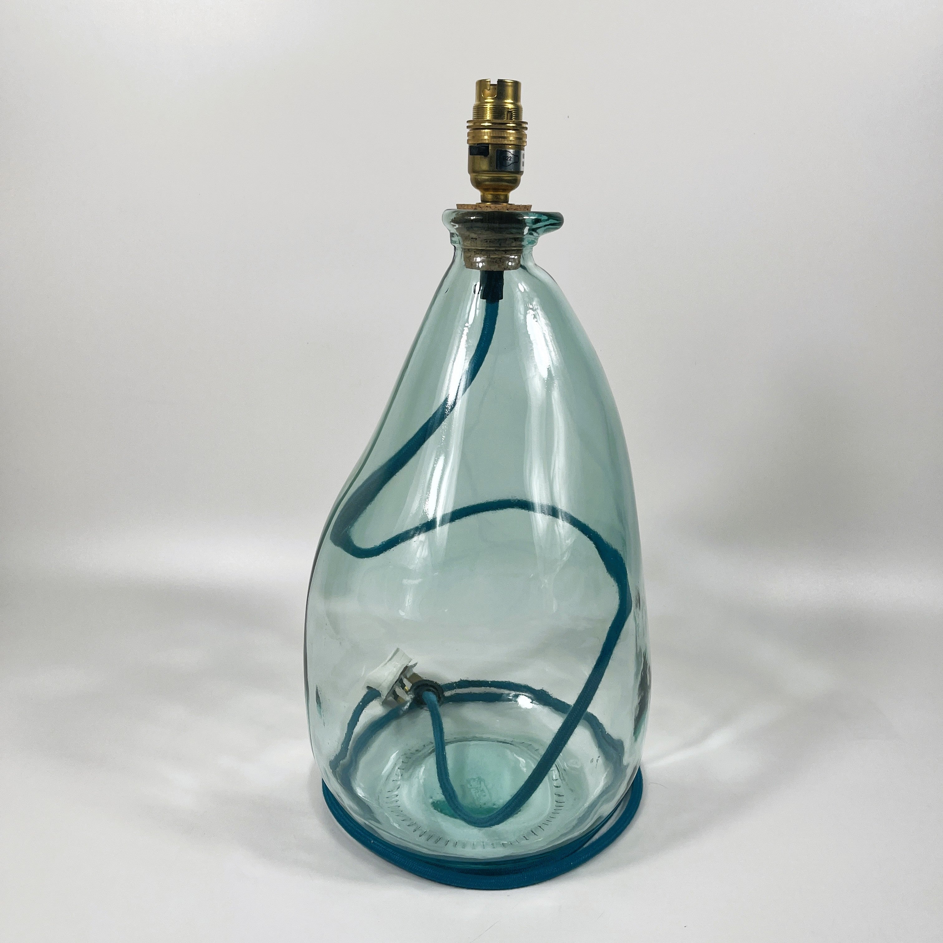 Simplicity Recycled Glass 42cm Lamp and Shade Set