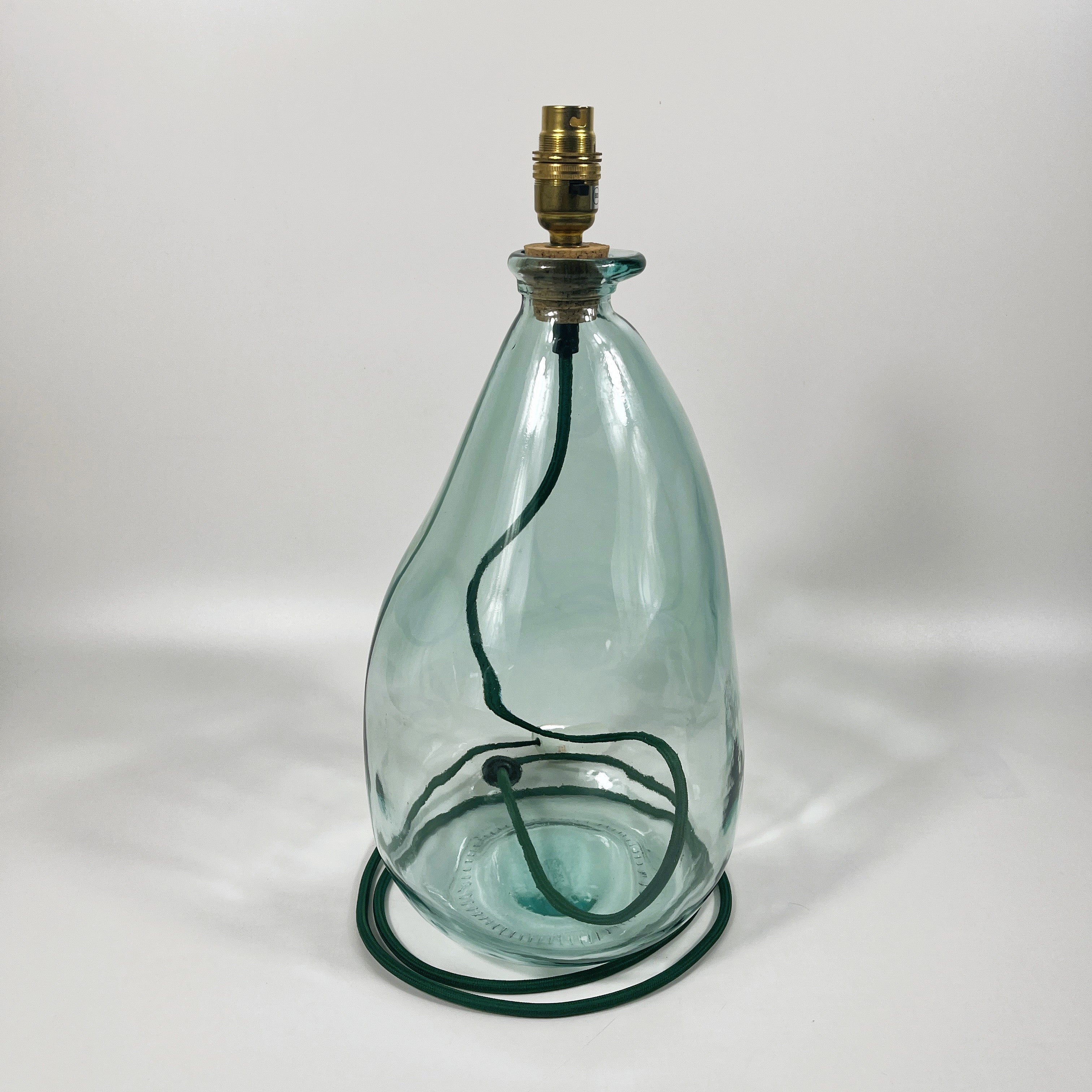 Simplicity Recycled Glass 42cm Lamp and Shade Set