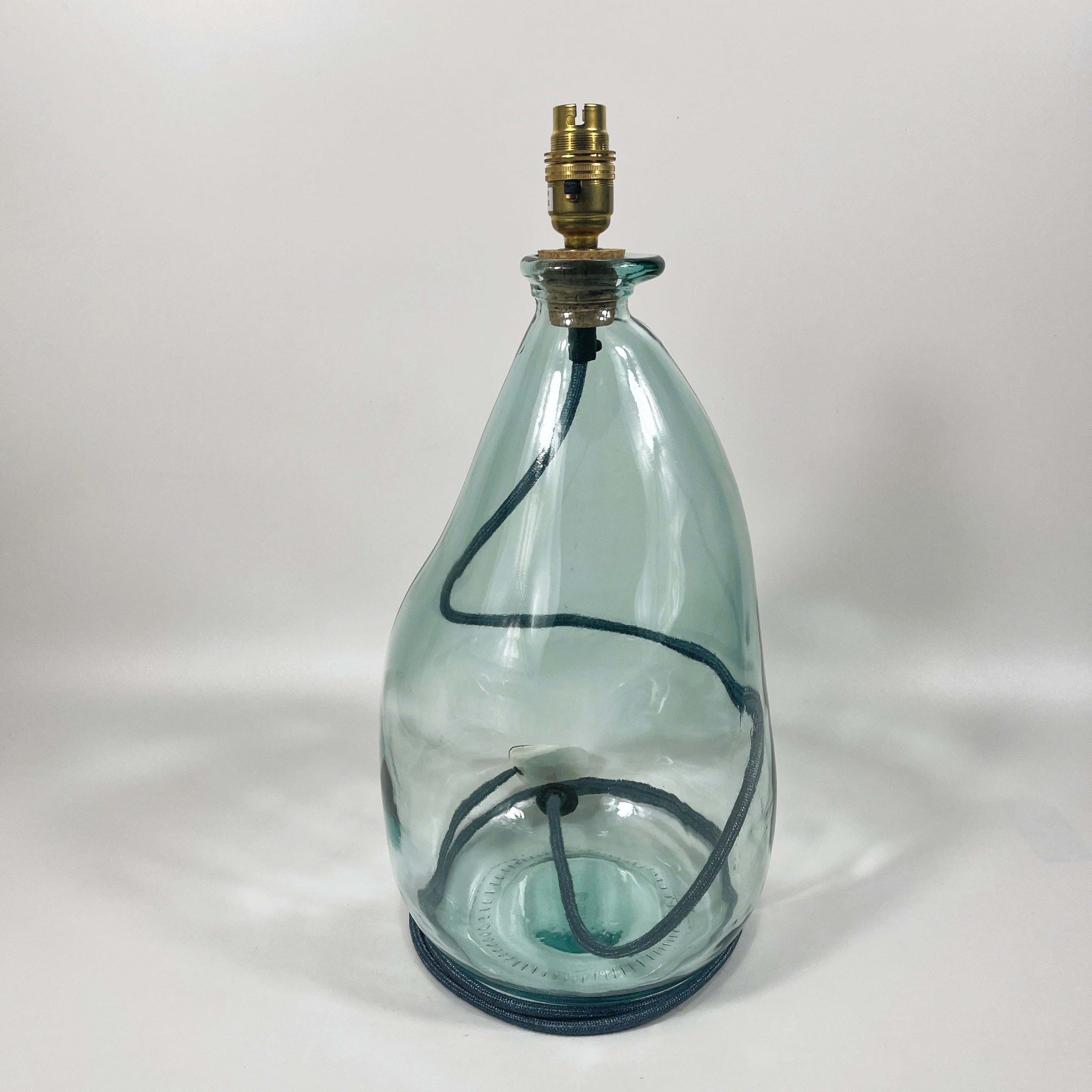 Simplicity Recycled Glass 42cm Lamp and Shade Set