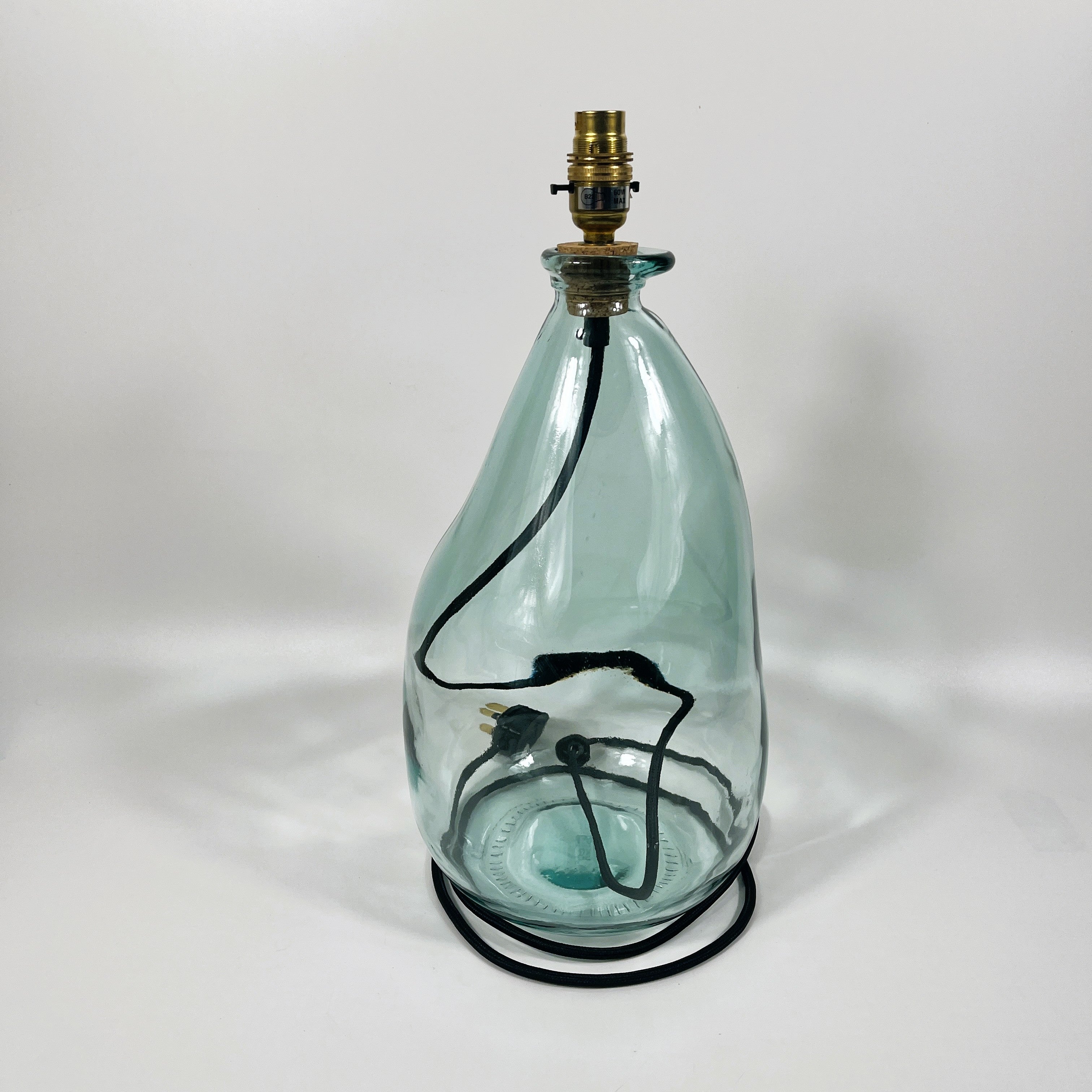 Simplicity Recycled Glass 42cm Lamp and Shade Set
