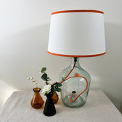Demijohn Recycled Glass 36cm Lamp and Shade Set