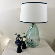 Simplicity Recycled Glass 42cm Lamp and Shade Set