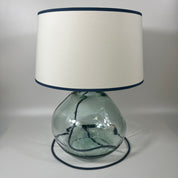 Simplicity Recycled Glass 39cm Lamp and Shade Set