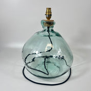 Simplicity Recycled Glass 39cm Lamp and Shade Set
