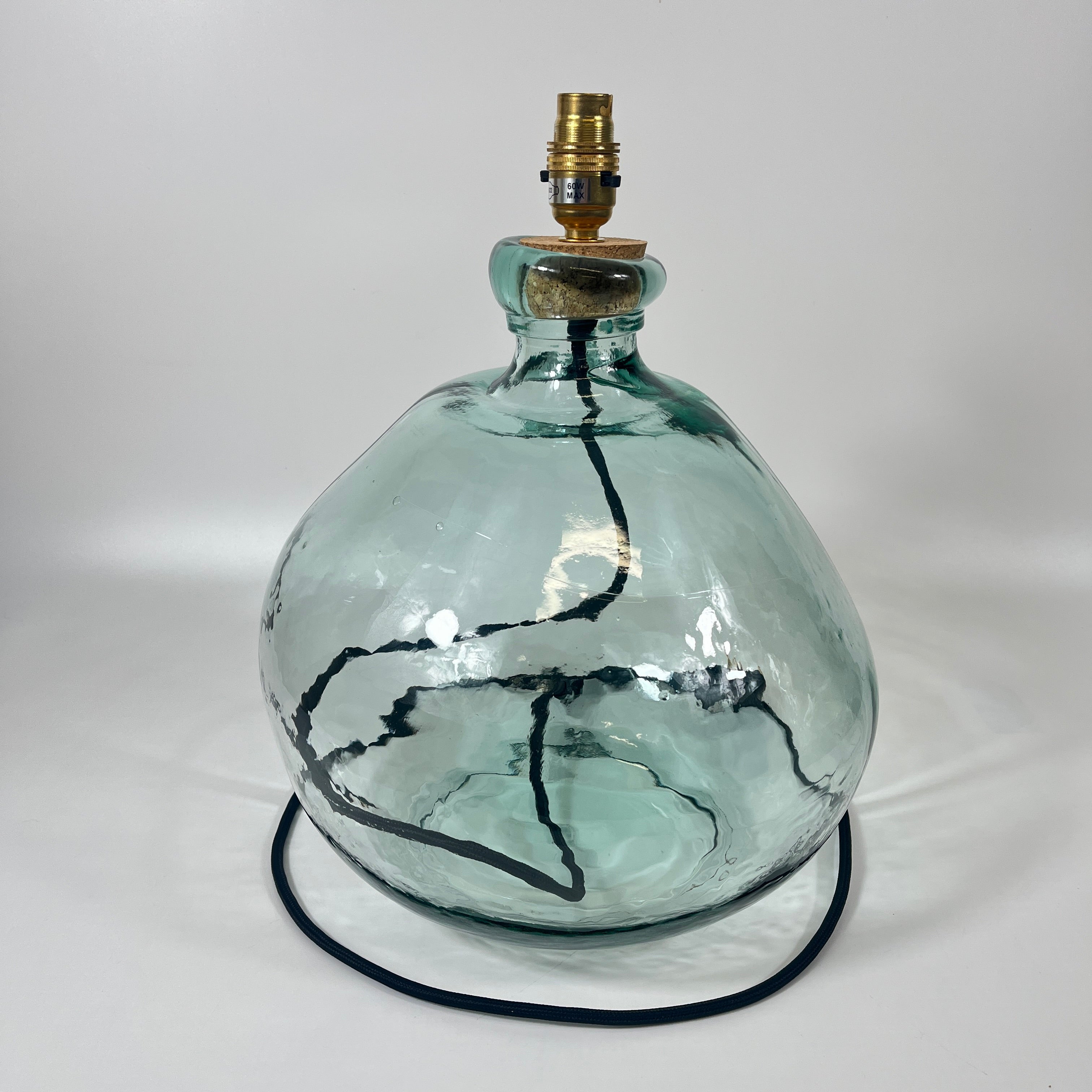 Simplicity Recycled Glass 39cm Lamp and Shade Set