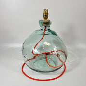 Simplicity Recycled Glass 39cm Lamp and Shade Set