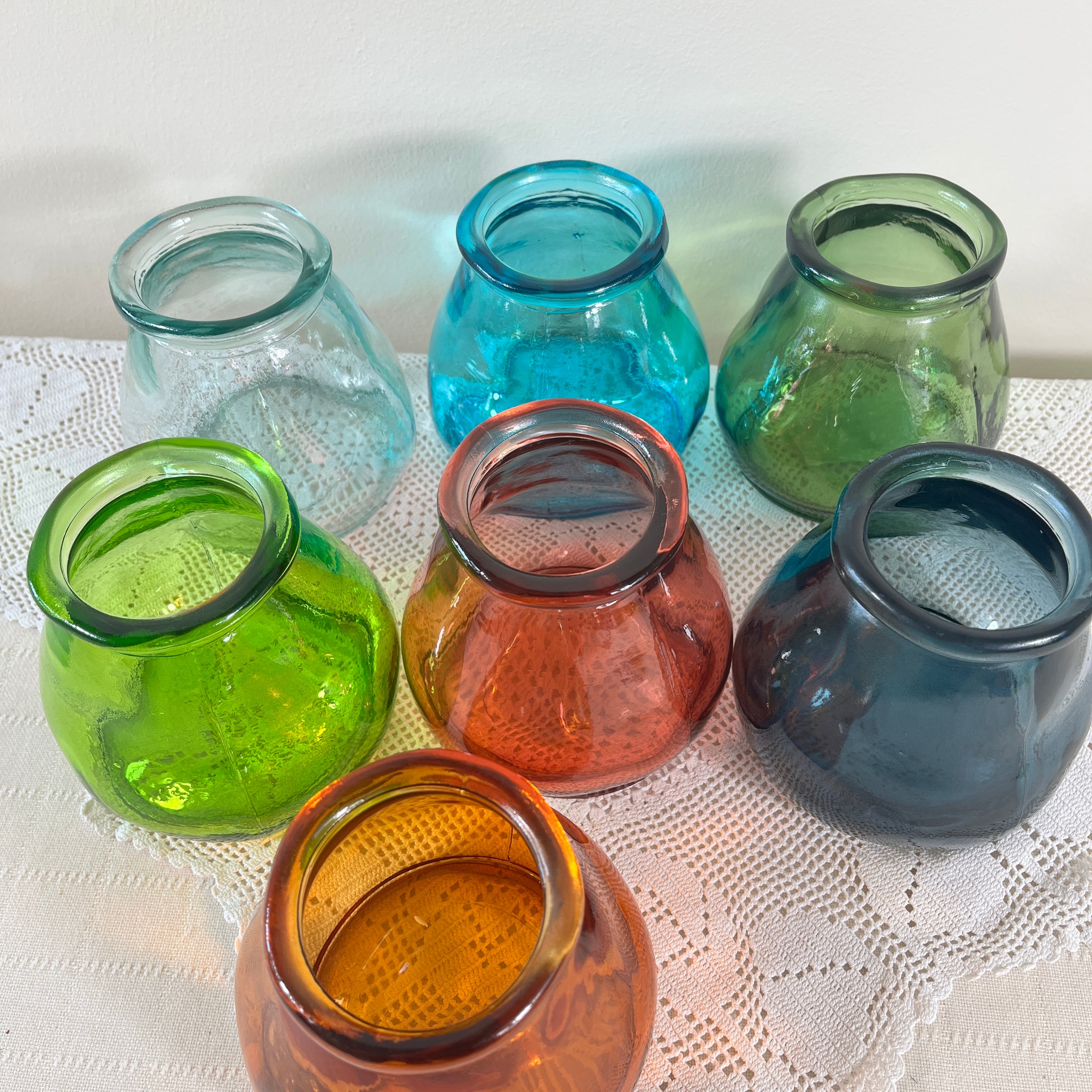 Recycled Glass colourful Tea Light Holder
