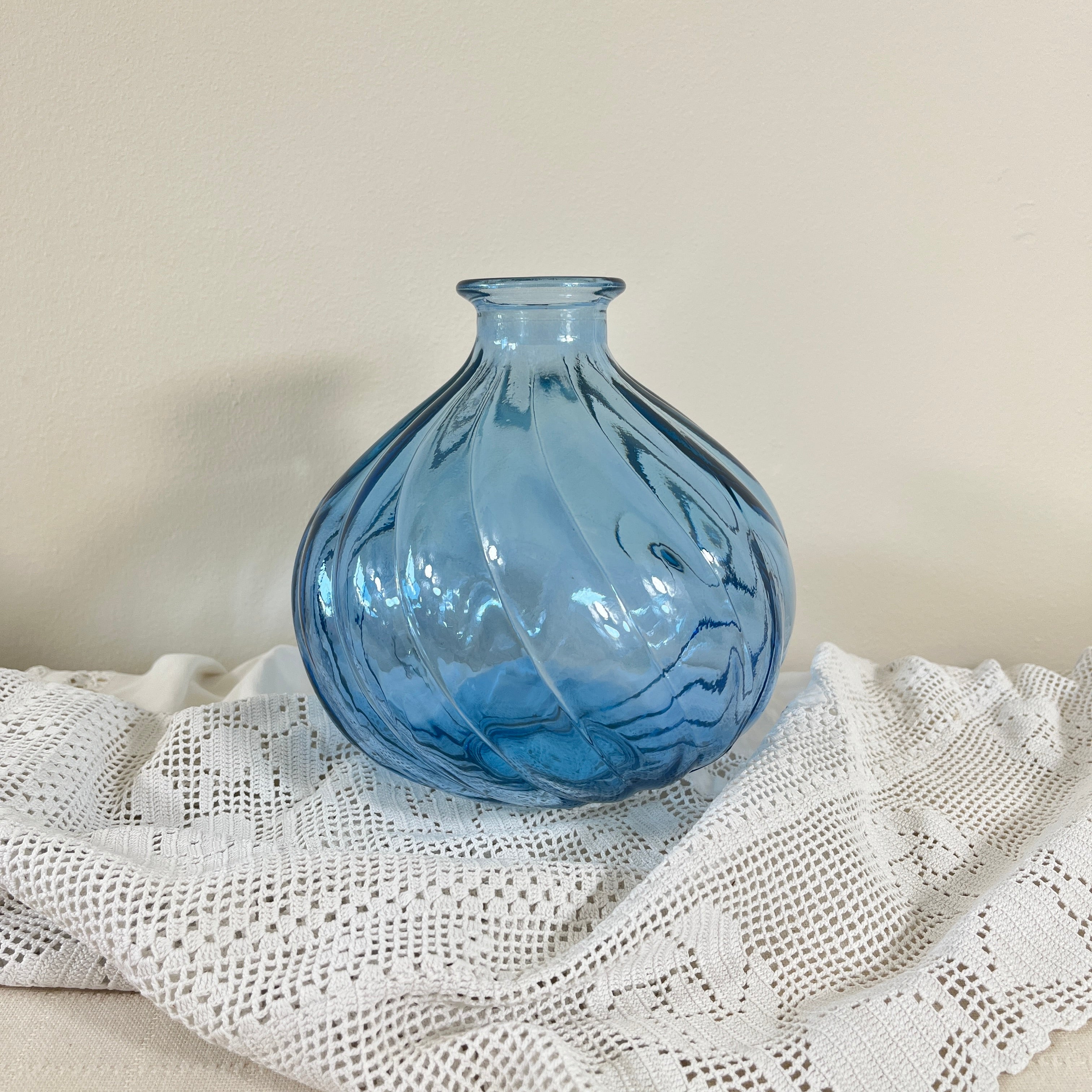 Recycled Glass Spiral Vase 17cm