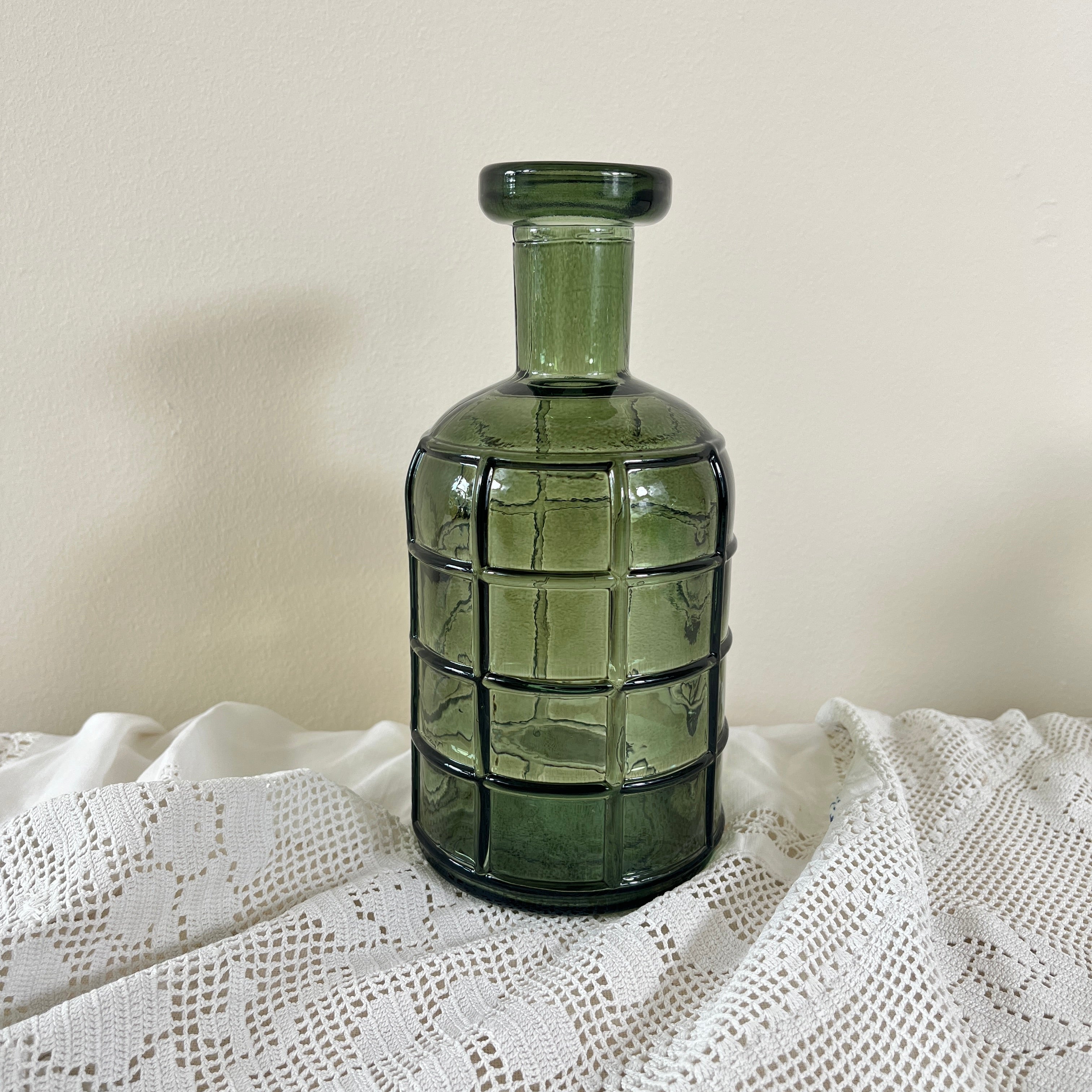 Recycled Glass Graphic Bottle Vase 19cm