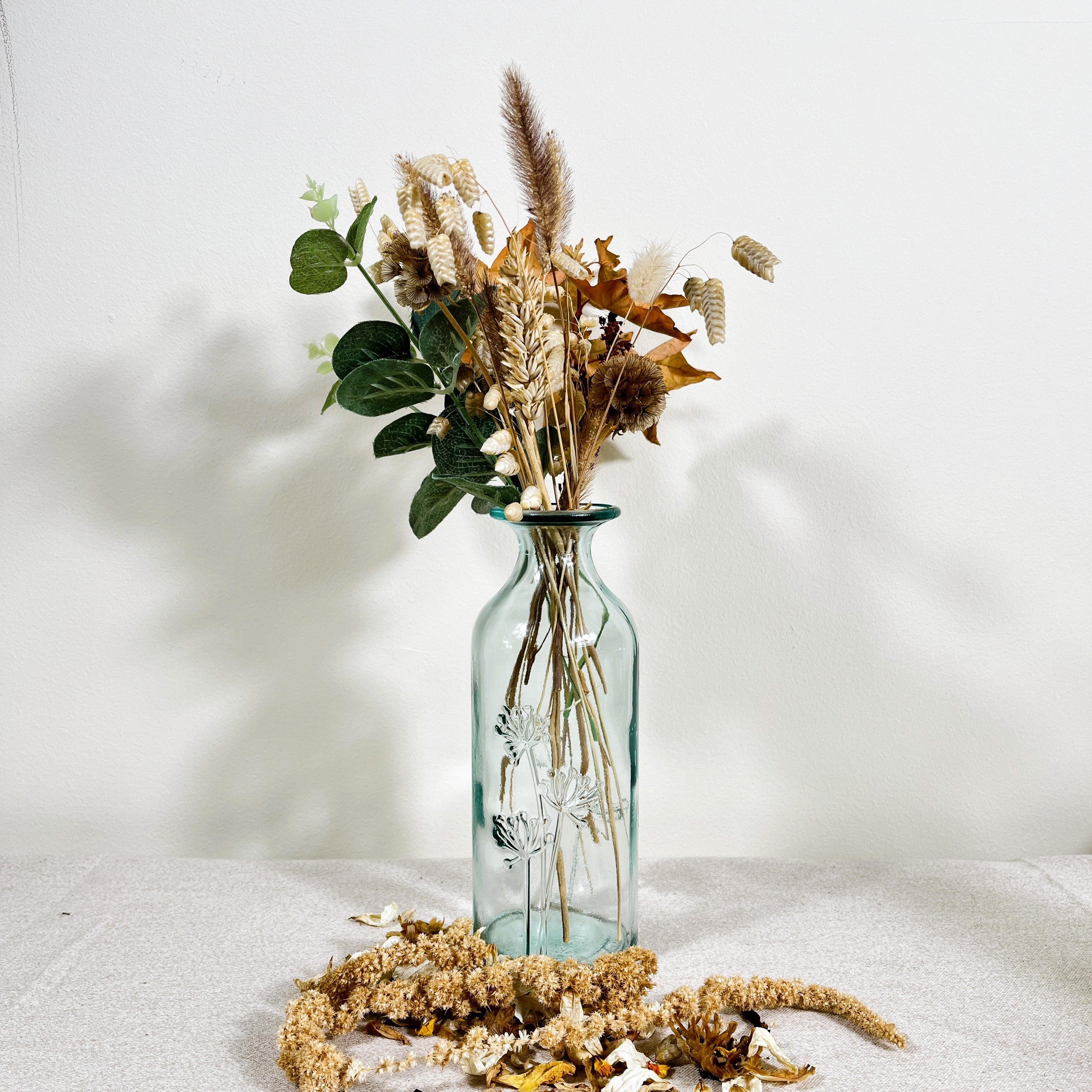 Recycled Glass Cow Parsley 19cm Vase
