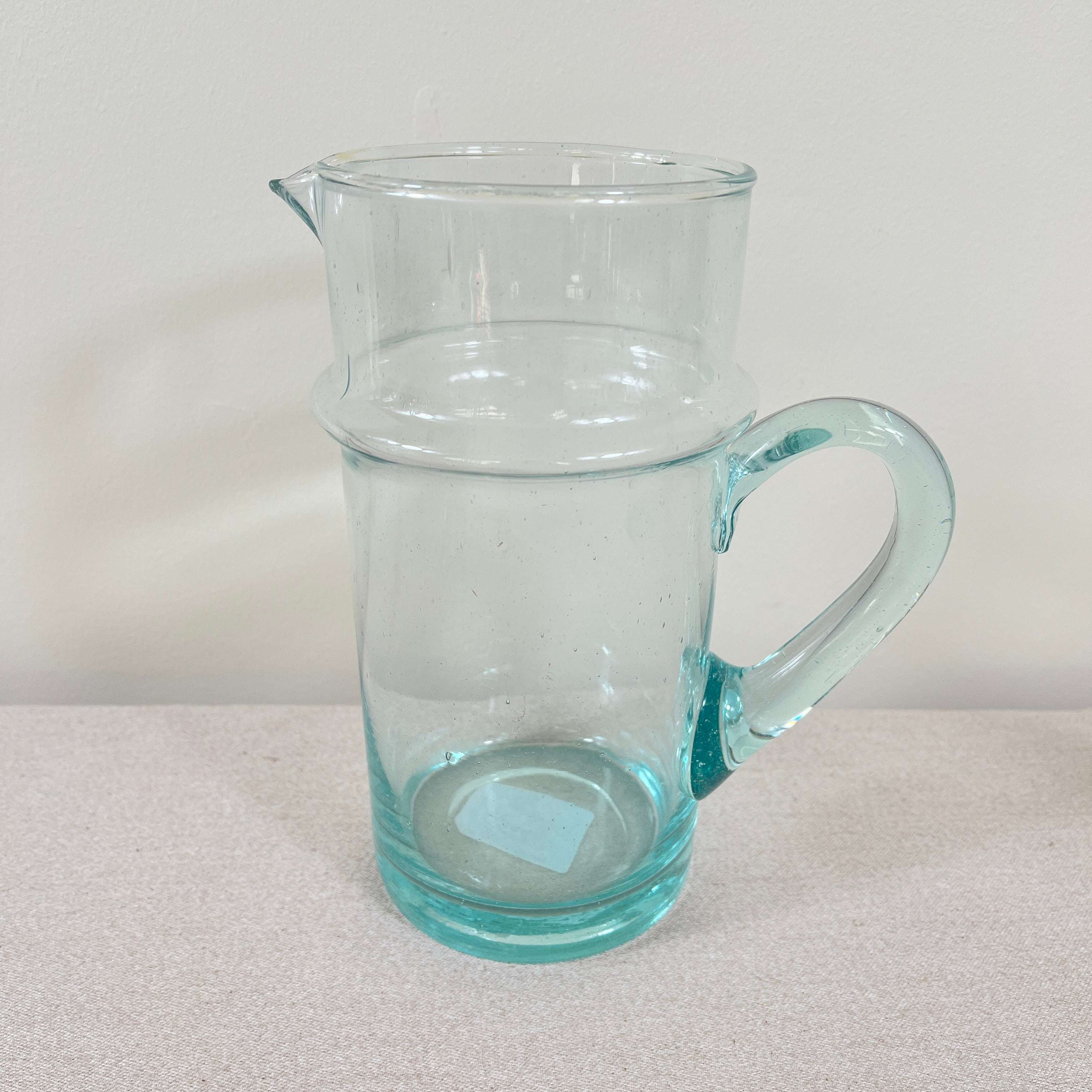 Moroccan Handmade Recycled Glass 1 litre Jug