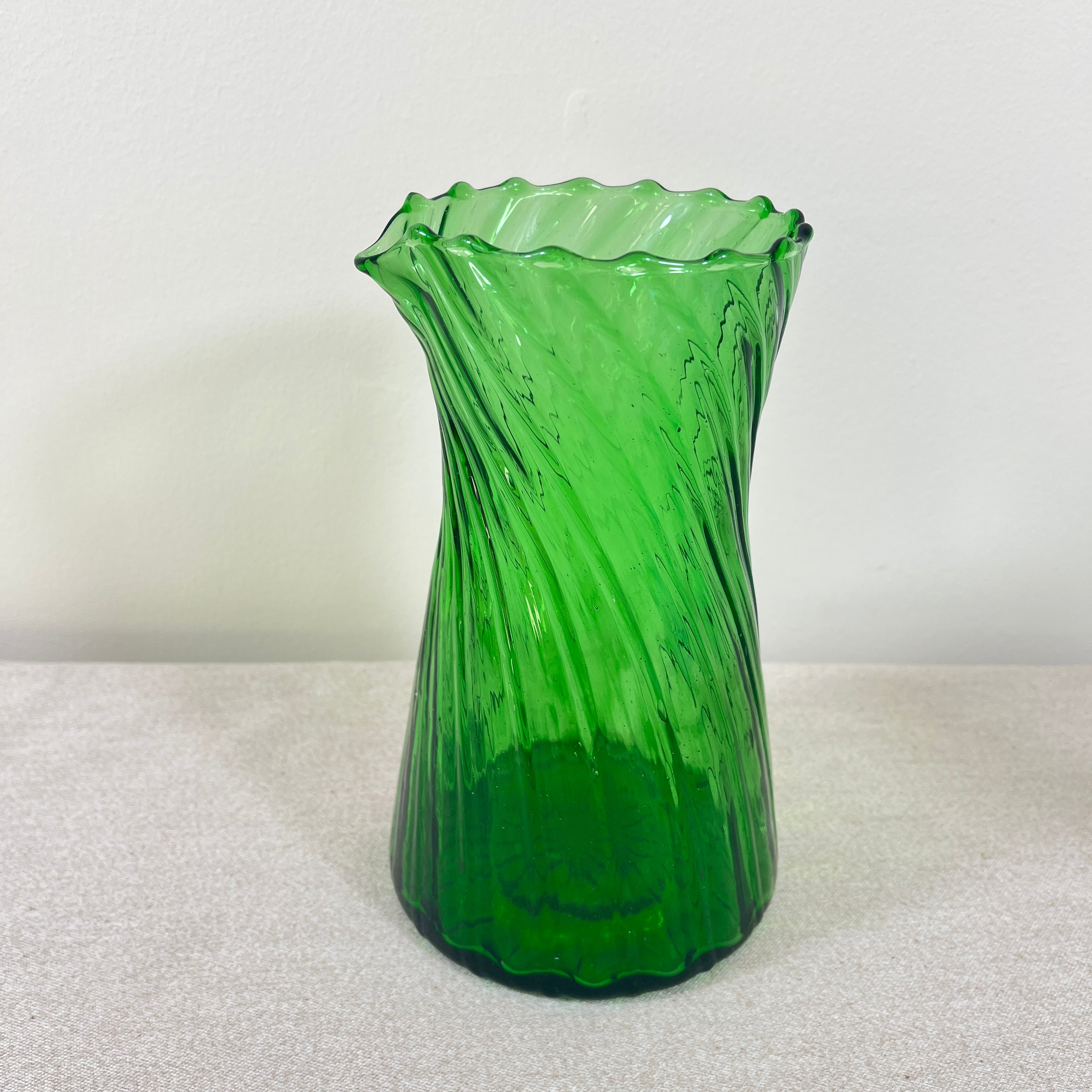 Moroccan Handmade Recycled Glass Twist Carafe - 1 Litre
