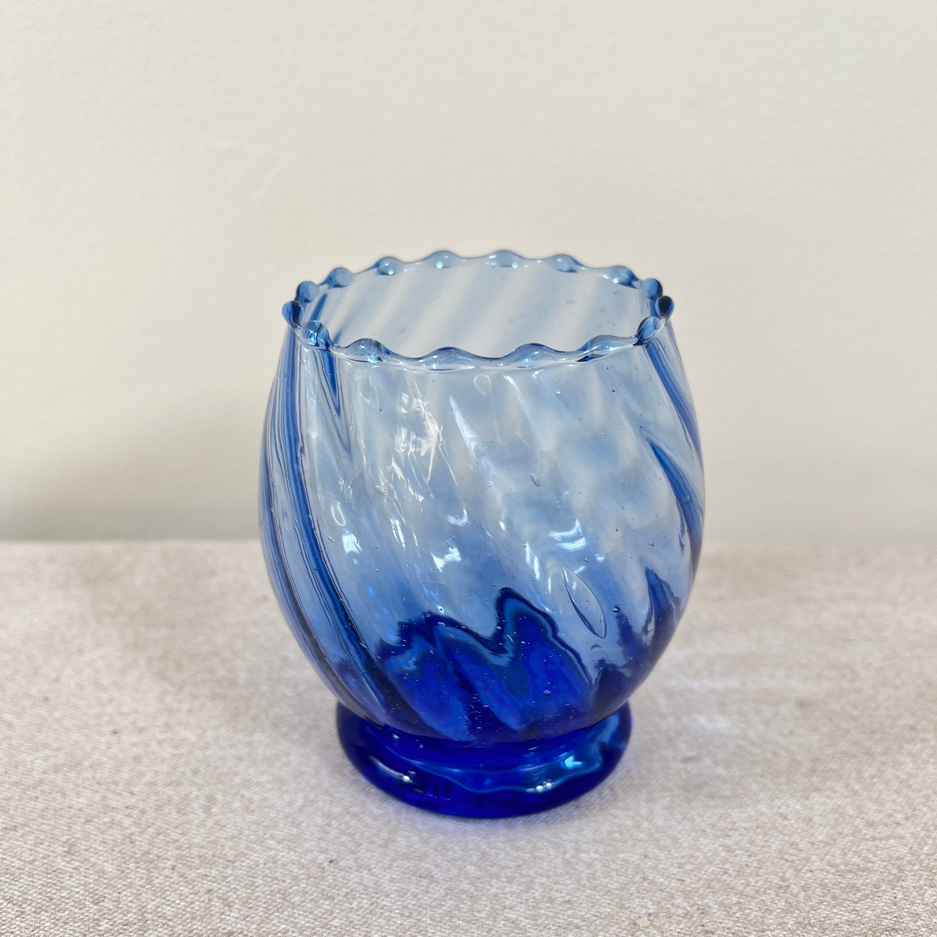 Moroccan Handmade Recycled Glass Curve Twist Tumbler 250ml