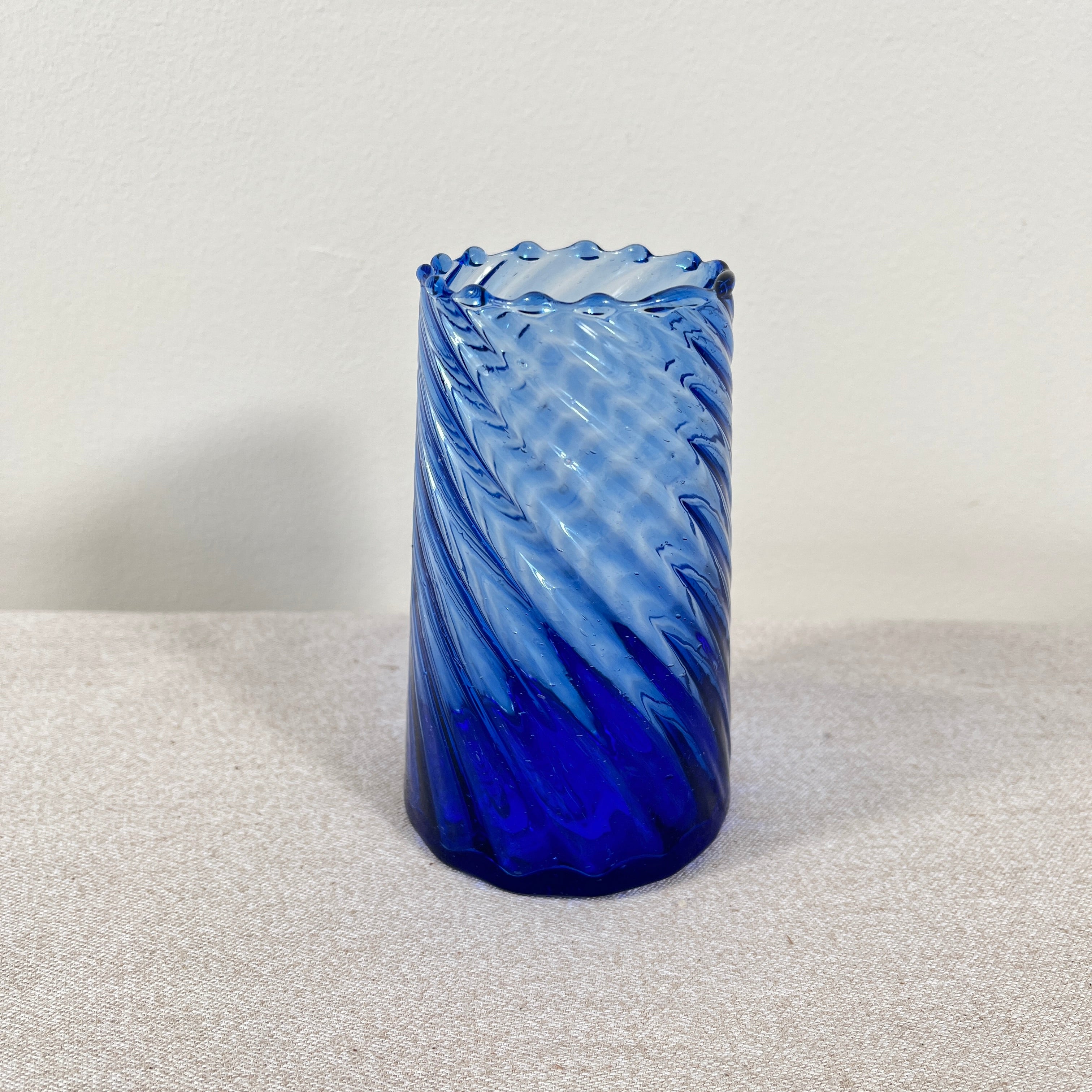 Moroccan Handmade Recycled Glass Twist Tumbler - 330ml