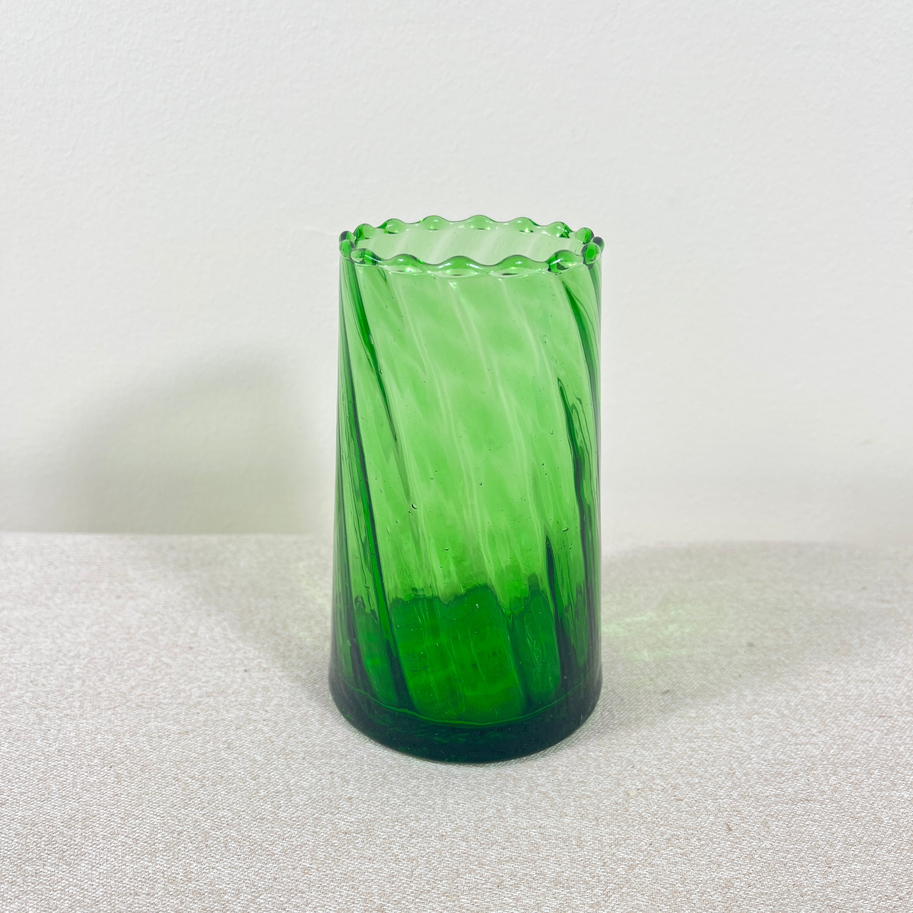 Moroccan Handmade Recycled Glass Twist Tumbler - 330ml